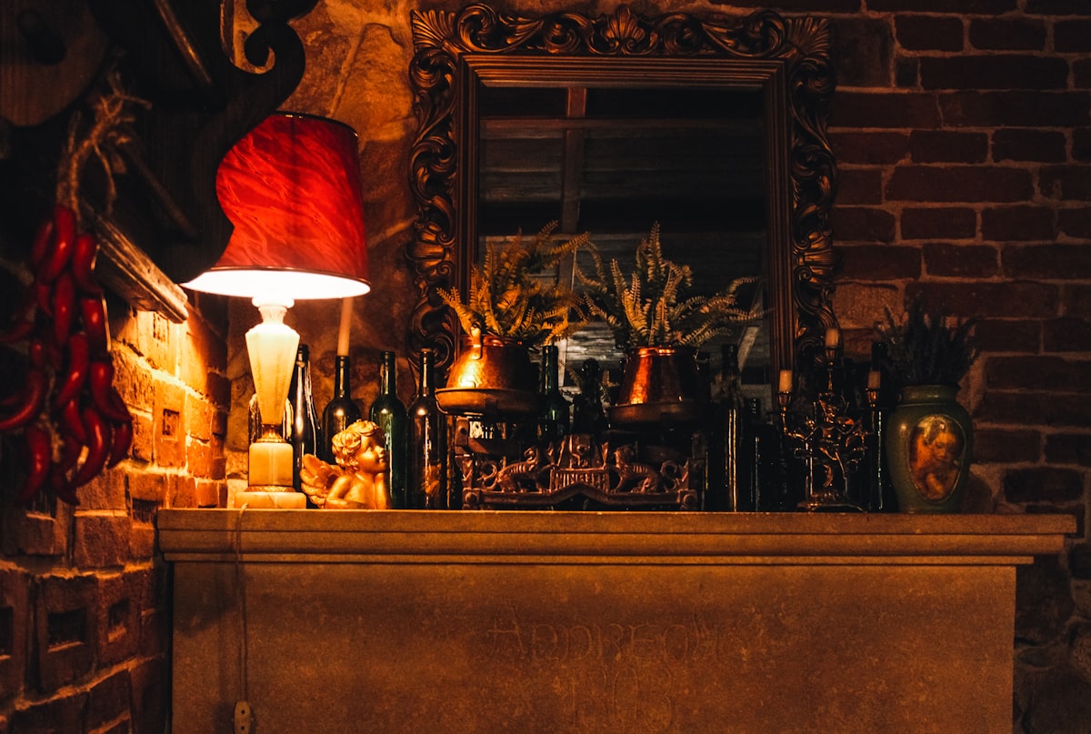 Glass research vials on a laboratory bench with blue lighting